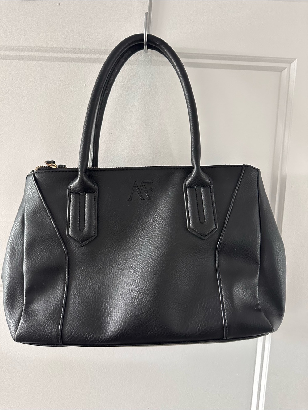Black Leather Satchel Handbag - Collection